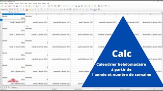 FORMATION  Calc  Calendrier hebdomadaire à partir de lannée et numéro de semaine [upl. by Adnaval]