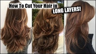 HOW I CUT MY HAIR AT HOME IN LONG LAYERS │ Long Layered Haircut DIY at Home │Updated [upl. by Antonia]