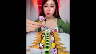 Asmr ice cream flavor banana delicious short video [upl. by Kamerman]