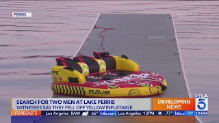 2 men missing in Lake Perris after tubing accident [upl. by Derwood]