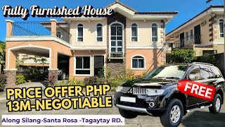 Fully Furnished House and Lot For Sale With Mitsubishi Montero Sport  Verona Silang Cavite [upl. by Etnahsal]