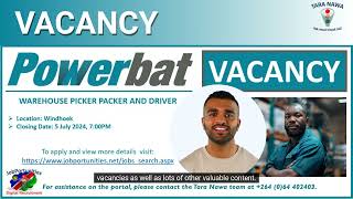 🔋🪫🔋Vacancy Powerbat Warehouse Picker Packer and Driver Closing Date 5 Jul 2024 [upl. by Anawit677]