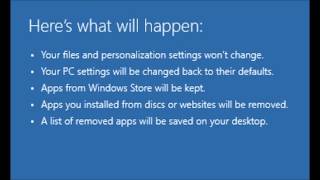 Windows 8 Refresh your PC [upl. by Kirven493]