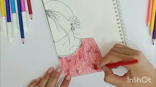 quotCultural Beautyquot Theme Sketch 🦋🌷 Beautiful Sketch Easy way craft diy sketch viralvideo [upl. by Wells632]