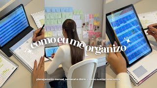 como eu me ORGANIZO  planejamento mensal semanal e diário  como montar uma rotina [upl. by Adlecirg374]