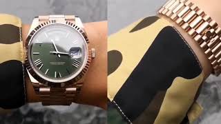 Rolex Day Date rosegold green dial [upl. by Dinan844]