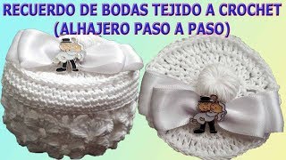 RECUERDO DE BODAS ALHAJERO TEJIDO A CROCHET  GANCHILLO  PASO A PASO [upl. by Syl]