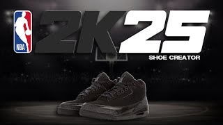 NBA 2K25 Shoe Creator  How to make Air Jordan Retro 3 Black Cat [upl. by Micheline604]