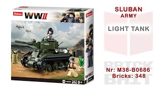 Sluban Light Tank  Speedbuild WW2 Series M38B0686 [upl. by Akinal687]