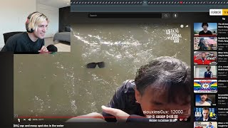 xQc reacts to him amp Moxy spotting Doc in the Water [upl. by Ydnyc680]