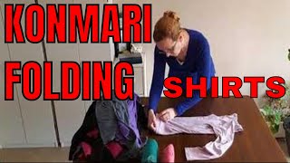 KonMari folding long sleeve shirts like Marie Kondo [upl. by Gardie851]