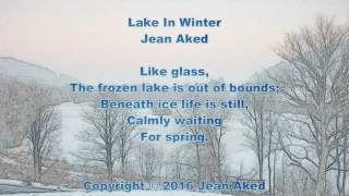 Lake In Winter a reverse cinquain written by Jean Aked [upl. by Nylidnarb]