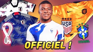 TOP 10 des MAILLOTS de la COUPE DU MONDE 2022 au QATAR  BRÉSIL ÉQUIPE DE FRANCE MEXIQUE [upl. by Mazel]