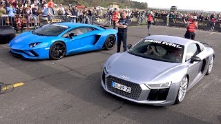 Audi R8 V10 Plus vs Lamborghini Aventador S [upl. by Azenav979]