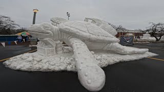 World class snow sculptures from the 2024 ZEHNDERS SNOWFEST [upl. by Ennaehr]