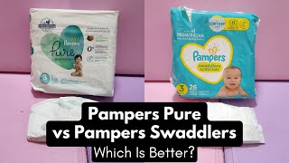 Pampers Pure vs Pampers Swaddlers Comparison Review [upl. by Nahij]