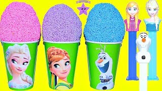 FROZEN ELSA ANNA OLAF HELADOS SORPRESA PLAY FOAM VASOS DE FROZEN CON JUGUETES Y BOLSITAS ESTRELLITAS [upl. by Akemihs]