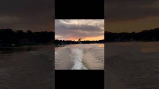 Sunset wakeboarding on Ronix One behind Moomba Mondo wakeboarding youtubeshorts sunset lake [upl. by Helsie]