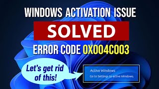 Windows activation issue solved error code 0x004C003 [upl. by Adnirolc]