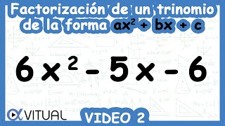 Factorización de un Trinomio de la Forma ax2bxc video 2 de 10 [upl. by Weiman]