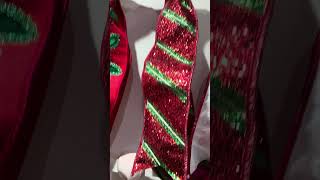 Raz 25quot Red and Green Striped Wired Christmas Ribbon R4471785 [upl. by Ailam254]