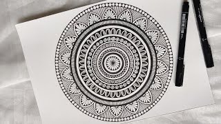 How To Draw Easy Mandala For Beginners  HOW TO Make the SIMPLE MANDALA  MANDALA ART for beginner [upl. by Hurwit]