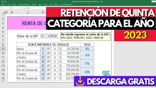 RETENCIÓN DE 5TA CAT 2023  Plantilla Gratis [upl. by Neladgam]