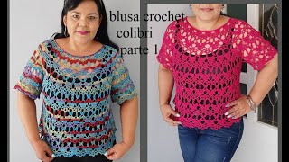 🦋Blusa a crochet colibrí parte 1 crochet blusasnorma normaysustejidos [upl. by Hacim]