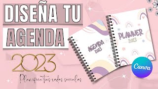 💟 Diseña tu AGENDA 2023 en CANVA 💫 Te regalo la plantilla de este video 🌹 [upl. by Earlie]