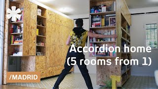 Madrid accordion home transforming walls get 5 rooms from 1 [upl. by Aix]