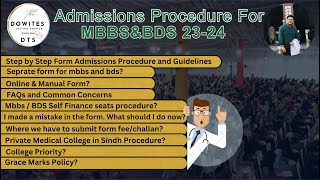 Sindh MDCAT 2324  Admissions Procedure for MBBS\BDS 2324  How to Fill Form  Rohit Athwani [upl. by Rinna]