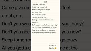 APT Lyrics  ROSE amp BRUNO MARS [upl. by Rhpotsirhc230]