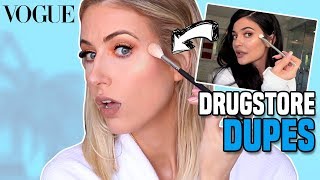 I TRIED FOLLOWING KYLIE JENNERS VOGUE MAKEUP ROUTINE w DRUGSTORE DUPES [upl. by Eednus]