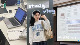 study vlog ☁️ midterms season late nights at library cramming for exams uni life 📑 [upl. by Umberto761]