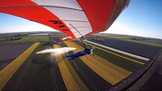 Hang gliding flight over beautiful Dutch Tulip fields [upl. by Oskar]