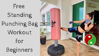 Free Standing Punching Bag Workout for Beginners [upl. by Horodko633]