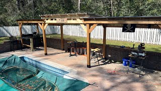 Backyard Bar and Grill build pt3 Backyard Discovery XL Grilling gazebo’s [upl. by Maguire]