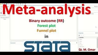 Meta analysis binary outcome risk ratio funnel forest plot in STATA [upl. by Kailey]