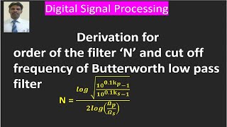 Derivation for order and cutoff frequency of Butterworth filter [upl. by Athenian]