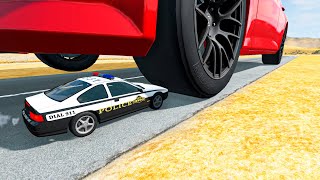 Satisfying cars vs Huge wheel crashes 187  BeamNG drive Live [upl. by Deth509]