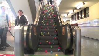 Balls on escalator [upl. by Enelime]