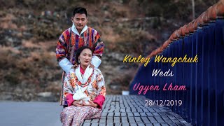 Bhutan weddingKinley wangchuk weds Ugyen Lham  28122019 [upl. by Johanan]