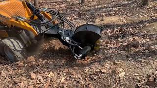 Qilu mini skid steer loader with rotary stump grinder [upl. by Meares]