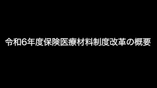 令和6年度保険医療材料制度改革の概要 [upl. by Yelroc]