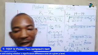 T TEST 3 Pooled Twosampled ttest Assuming Equal Variances [upl. by Adav409]