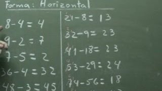 Resta Horizontal de Numeros Naturales en videosdematematicascom [upl. by Zadoc]