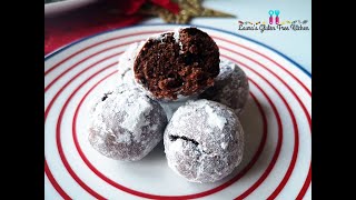 Gluten Free Chocolate Snowball Cookies  Lauras Gluten Free Kitchen [upl. by Caine824]