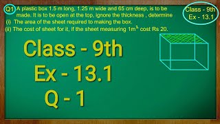 Class 9th  Ex  131 Q 1  Surface Areas and Volumes  CBSE NCERT [upl. by Jessee659]