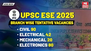 UPSC ESE 2025 BranchWise Tentative Vacancies  Engineering Services Exam Latest Update  MADE EASY [upl. by Aititel]