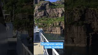 Sailing with Hurtigruten inside Trollfjord Vesterålen Norway travel hurtigruten norway [upl. by Joselyn]